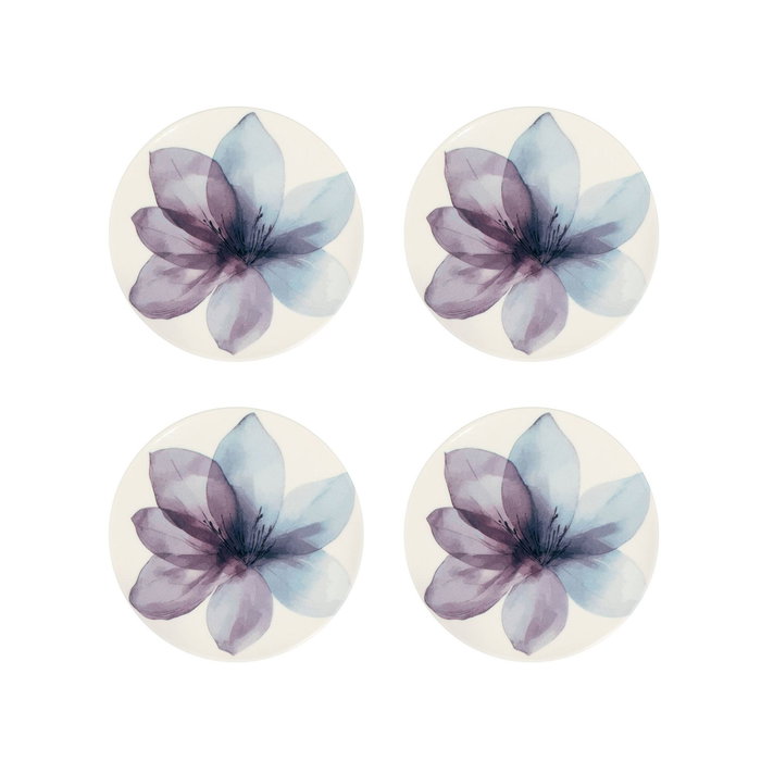 Hermia Fleur Blue Toi 4 TT 15 Juego de 4 Platos de Postre Multicolor de Porcelana, 15 cm